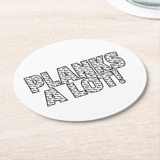 プランクスAロットコアフィットネストレーニング引用文 ラウンドペーパーコースター (アングル)