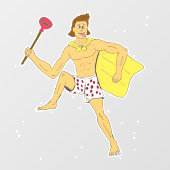 プランジャーと下着の男 ウィンドウサイン (シート)