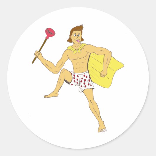 プランジャーと下着の男 ラウンドシール (正面)