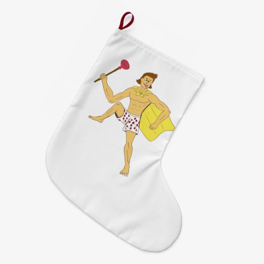 プランジャーと下着の男 ラージクリスマスストッキング (正面 (吊り時))