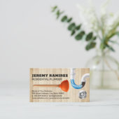 プランジャーと詰まったパイプの排水 名刺 (スタンド正面)