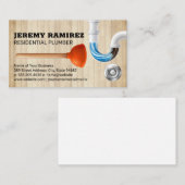 プランジャーと詰まったパイプの排水 名刺 (正面/裏面)