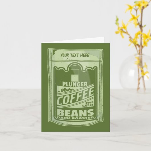 プランジャーポップ・アートのコーヒーアート食品包装イラストレーション カード (黄色い花)