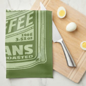 プランジャーポップ・アートのコーヒーアート食品包装イラストレーション キッチンタオル (四つ折り)