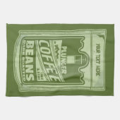 プランジャーポップ・アートのコーヒーアート食品包装イラストレーション キッチンタオル (横)