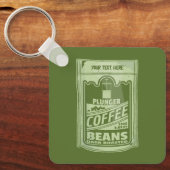 プランジャーポップ・アートのコーヒーアート食品包装イラストレーション キーホルダー (正面)