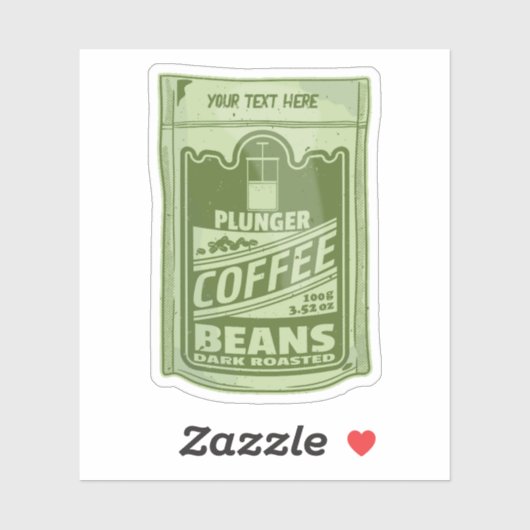 プランジャーポップ・アートのコーヒーアート食品包装イラストレーション シール (シート)