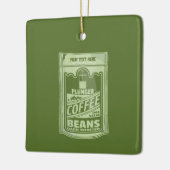 プランジャーポップ・アートのコーヒーアート食品包装イラストレーション セラミックオーナメント (左)