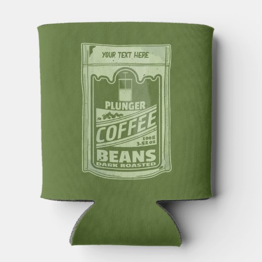 プランジャーポップ・アートのコーヒーアート食品包装イラストレーション 缶クーラー (裏面)