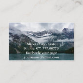 プランゼー湖の霧の中の雪の山 名刺 (裏面)