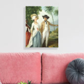 プランターと彼の妻,使用人が出席, c.1 キャンバスプリント (インサイチュ (リビング))