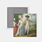 プランターと彼の妻，使用人が出席， c.1 マグネット (正面/裏面)