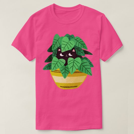 プランターの黒猫 Tシャツ (デザイン正面)