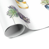 プランターパターン付きサボテン ラッピングペーパー (ロールコーナー)