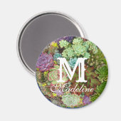 プランター内の多肉類 マグネット (正面/裏面)