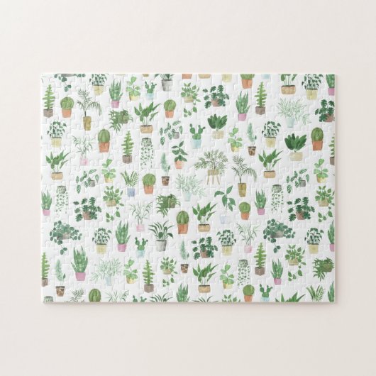 プランティタハウスプラントアンドポットパターン ジグソーパズル (横)