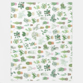 プランティタハウスプラントアンドポットパターン フリースブランケット (正面)