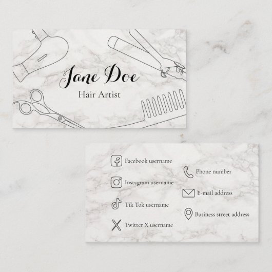 プランティラデタルジェタデヴィジタ美容師 名刺 (正面/裏面)