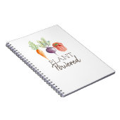 プラントで動く|健康的な野菜|水彩 ノートブック (右側)