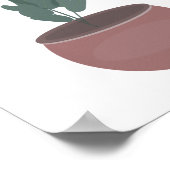 プラントイン粘土ポットグリーンリーフウォールアート ポスター (角)