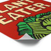 プラントイーターレトロデザインベジタリアンビーガン ポスター (角)