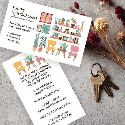 プラントシッター観葉植物の散水ハウスセッチン 名刺