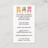 プラントシッター観葉植物の散水ハウスセッチン 名刺 (裏面)