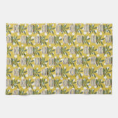 プラントデコモダンー金ゴールドセージ緑 キッチンタオル (横)