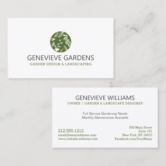 プラントバラエティーガーデンデザイン造園 名刺 (正面/裏面)