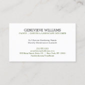 プラントバラエティーロゴガーデンデザイン造園 名刺 (裏面)