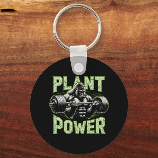 プラントパワーティー – ビーガンとベジタリアンジムトレーニング キーホルダー (正面)