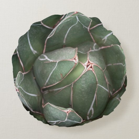 プラントブラシ仕上げポリエステルラウンドスロークッション ラウンドクッション (裏面)