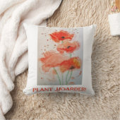 プラントホーダーフラワーウォーターカラーポピー赤 クッション (ブランケット)