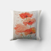 プラントホーダーフラワーウォーターカラーポピー赤 クッション (裏面)