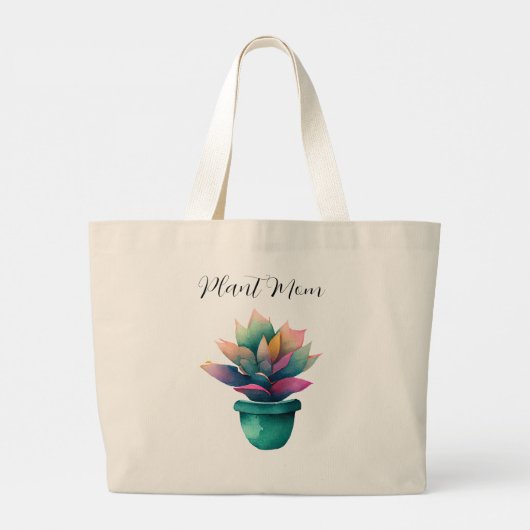 プラントマカラフルム水彩植物 ラージトートバッグ (裏面)