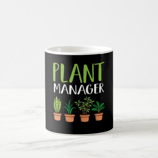 プラントマネージャオーガニックーPlant LoverおもしろいPun コーヒーマグカップ (中央)