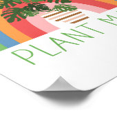 プラントマボホレインボーガーデンモンステラ葉ズ ポスター (角)