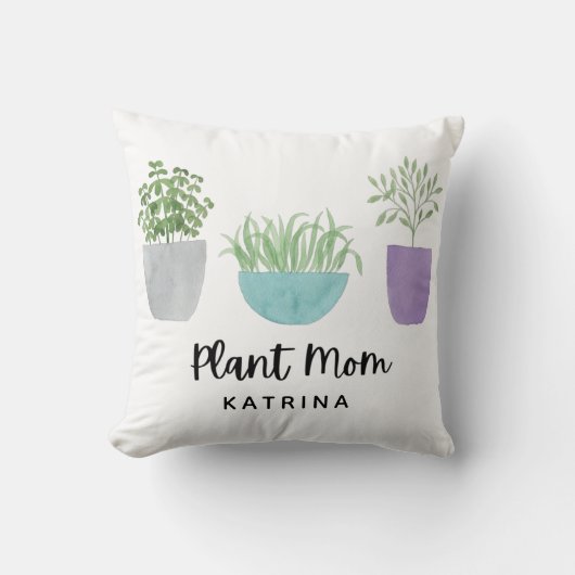 プラントママパーソナライズされた装飾用クッション クッション (正面)