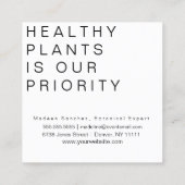 プラントマランタ祈りの言葉カラテアイラストレーション スクエア名刺 (裏面)