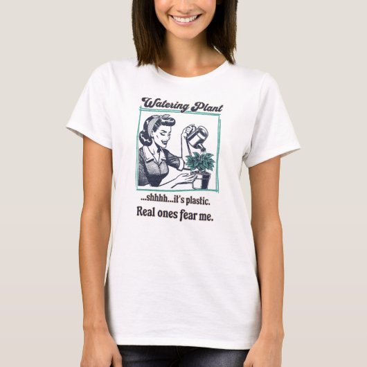 プラントラバーおもしろいレトロデザイン Tシャツ (正面)