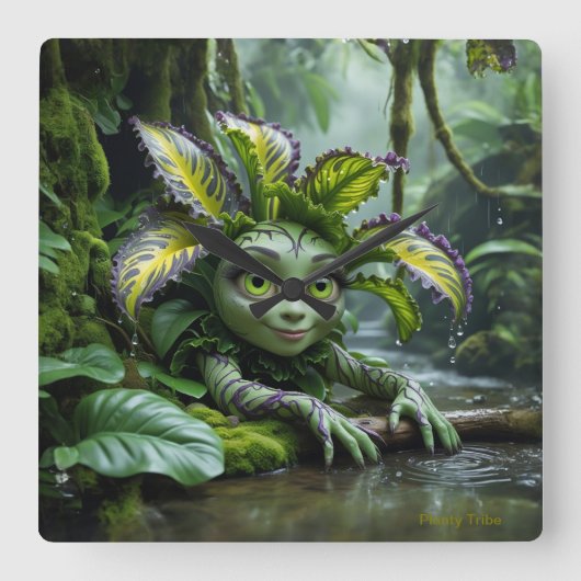 プラントラバーズクロック スクエア壁時計 (正面)