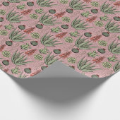 プラントラバーピンクアロエヴェラサボテン ラッピングペーパー (角)