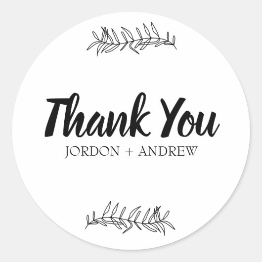 プラントリーフローマミニマリストシール ラウンドシール (正面)