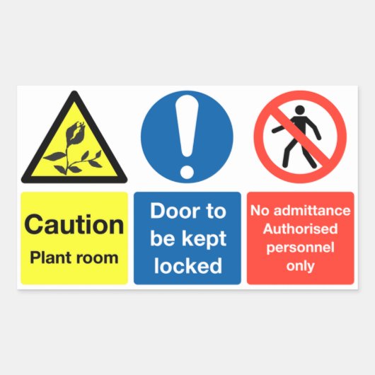 プラントルームのシール 長方形シール (正面)