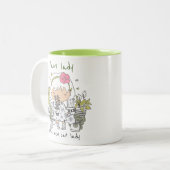 プラントレディは新しいキャットレディおもしろい/ ツートーンマグカップ (正面左)