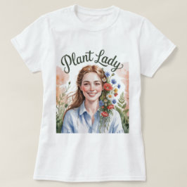 プラントレディーウォーターカラーホワイトTシャツ Tシャツ