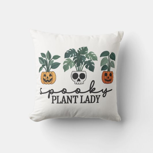 プラントレディ不気味ハロウィーンモンステラデザイン クッション (正面)