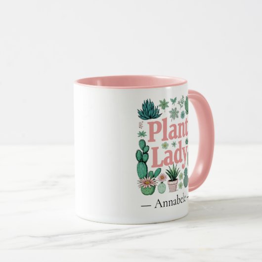 プラントレディ可愛パーソナライズされたい2トーンのコーヒーマグ マグカップ (正面右)