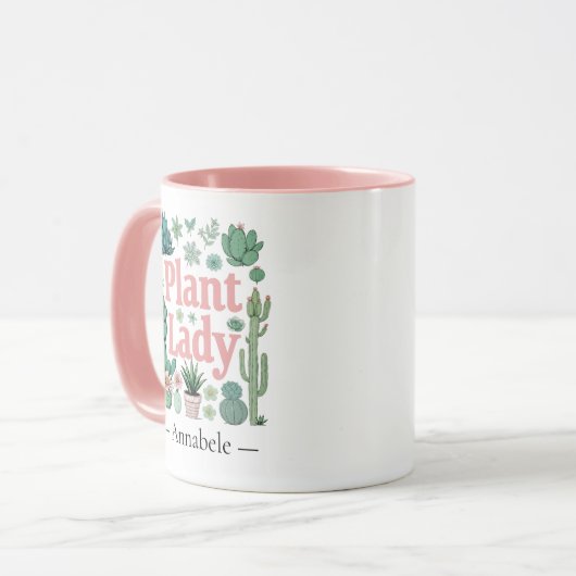 プラントレディ可愛パーソナライズされたい2トーンのコーヒーマグ マグカップ (正面左)