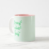 プラントレディ熱狂するマグ – グリーンオンパステルグリーン ツートーンマグカップ (正面左)